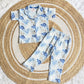 Half Sleeve Kids Night Suit - Blue Dinosaur