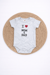 Onesies-Grey I love Mom&Dad