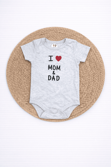 Onesies-Grey I love Mom&Dad