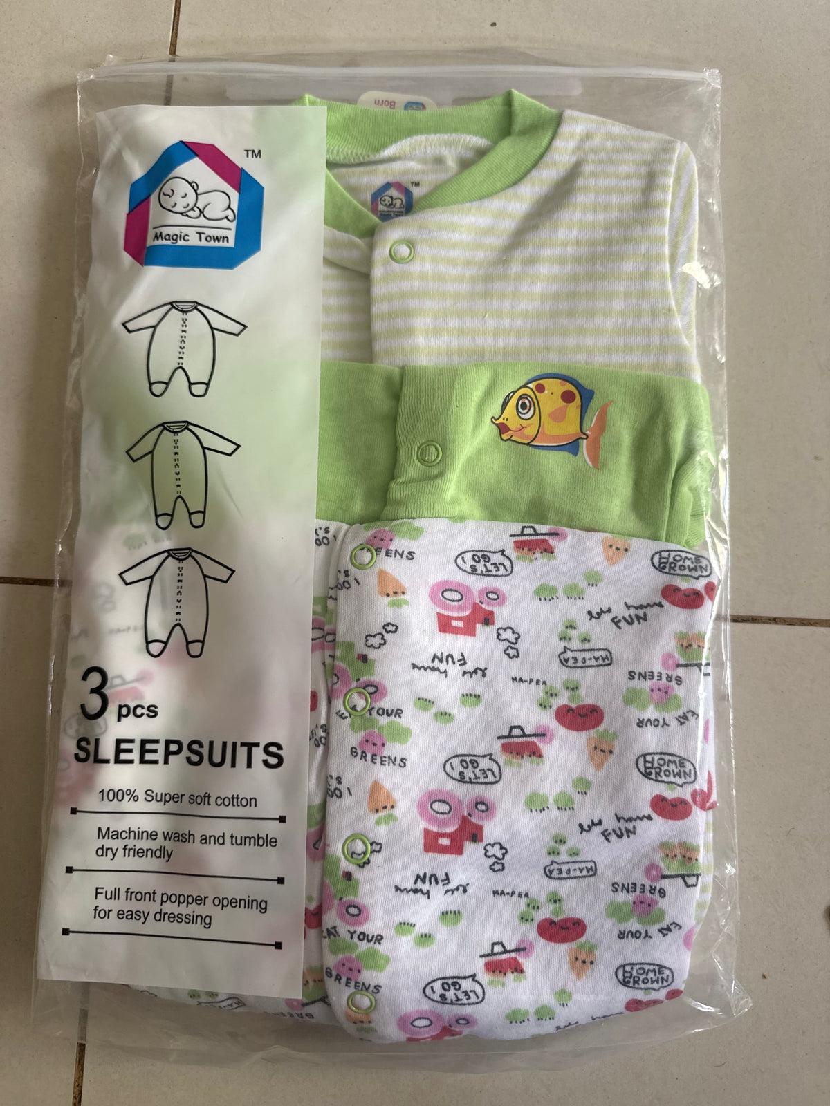 3 Piece Romper Set Soft Cotton