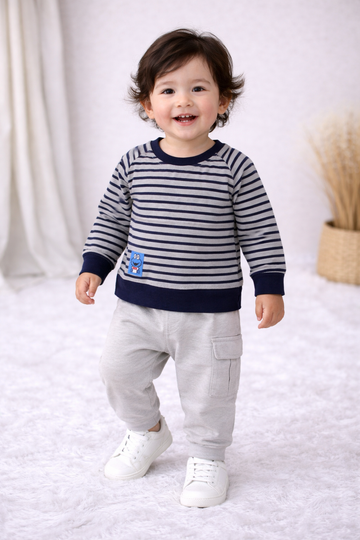 Kids Jogger Set – NavyBlue Stripes