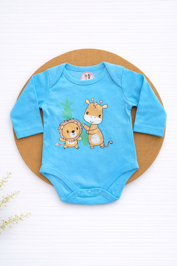 Onesie- Blue Lion and Giraffe