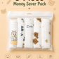 Crinkled Muslin Velcro Nappy - Pack of 5