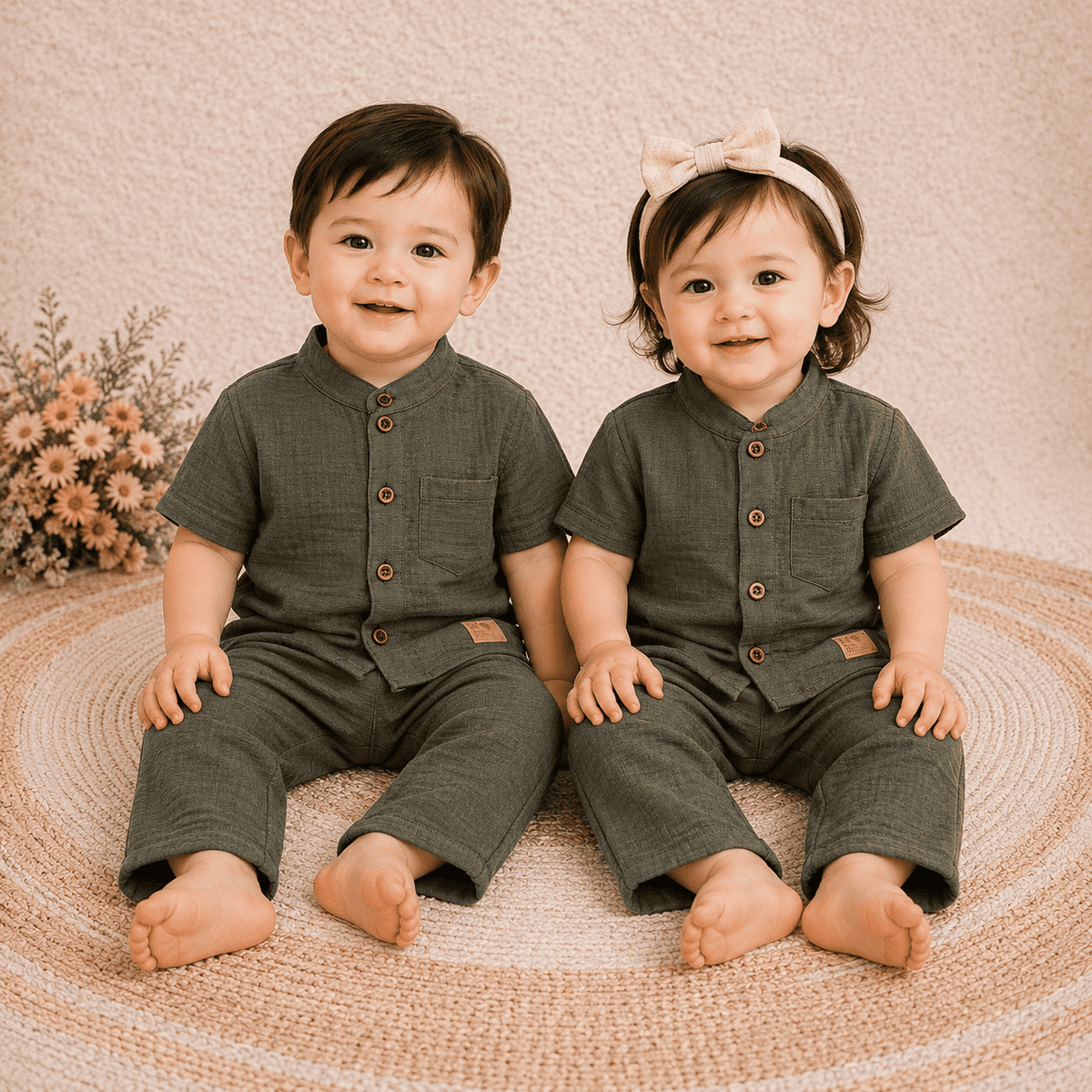 Premium 2-Layer Muslin Shirt & Pant Set