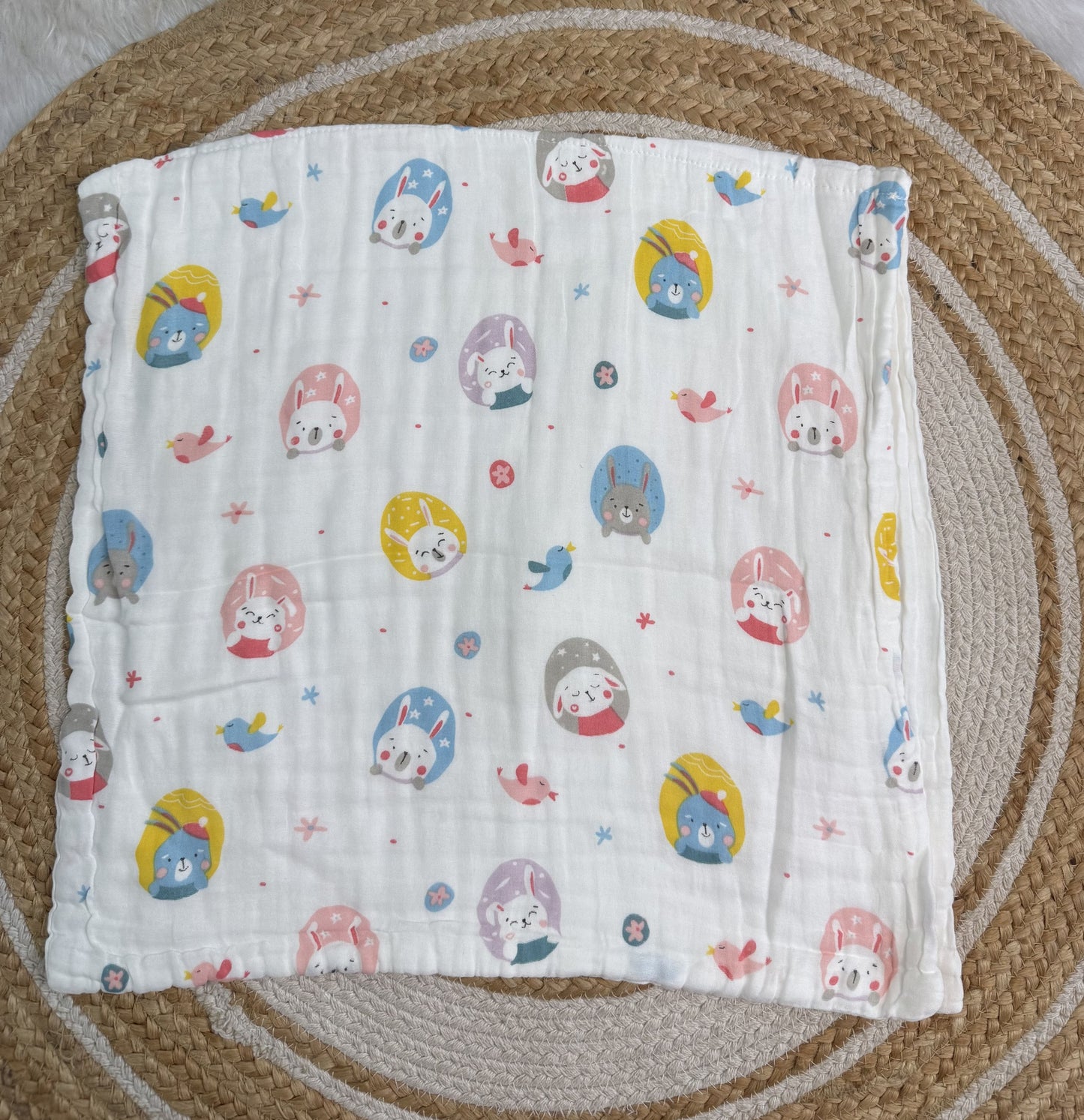 Muslin 6 Layer Bath Towel- Bunny
