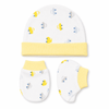 Cap, Mitten & Bootie Set - Yellow Car