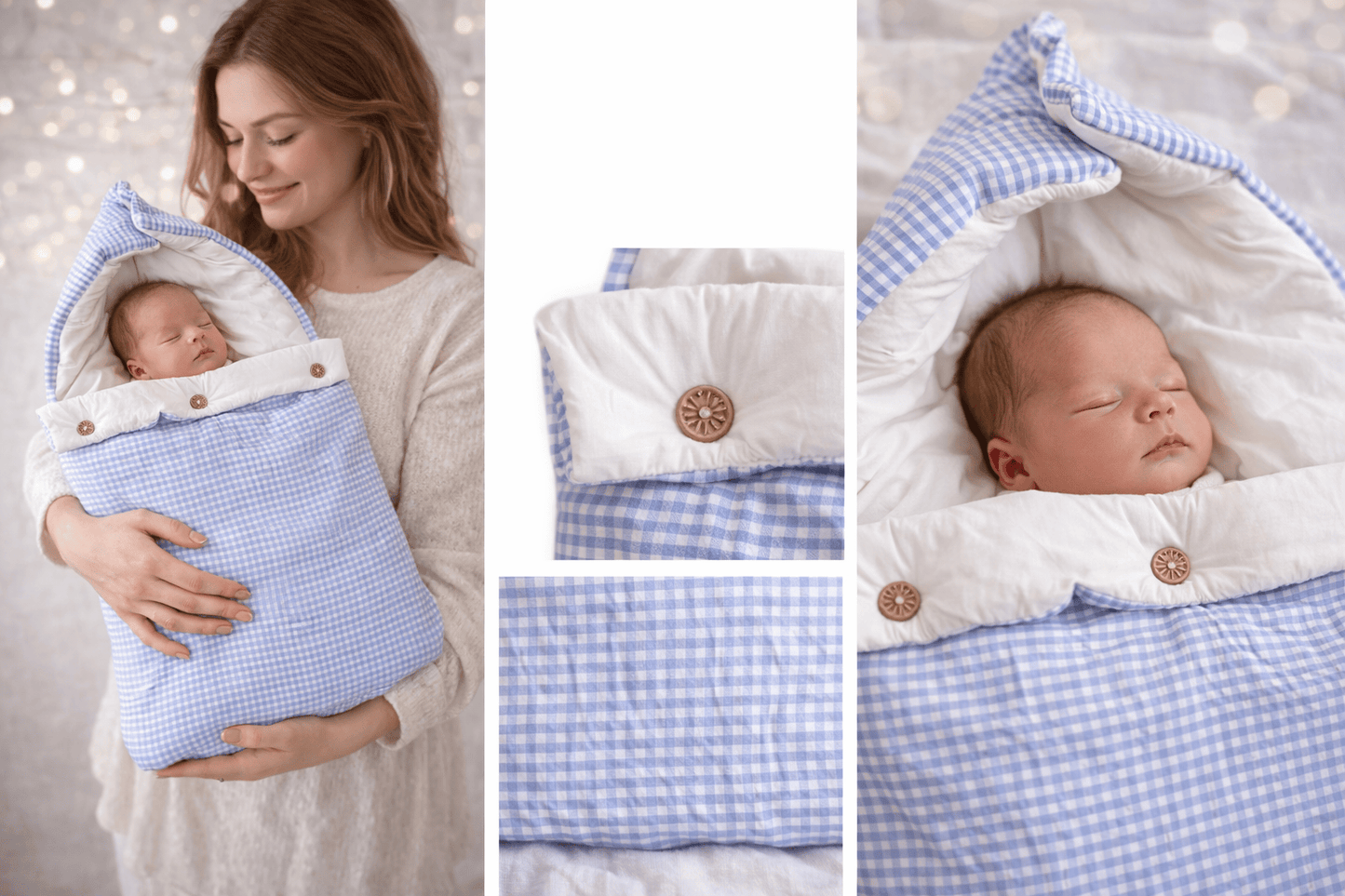 Premium Muslin Carry Nest - Blue White