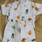 Premium Muslin Co-Ord Set - White Animals Print