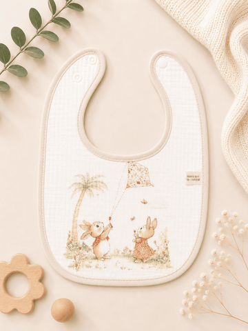 Muslin Bib - Rabbit and Kite