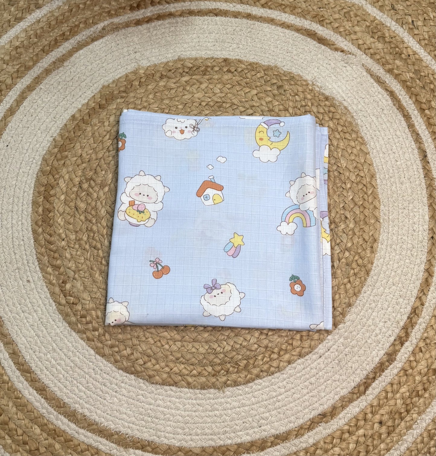 Premium Muslin Swaddle - Blue Sheep