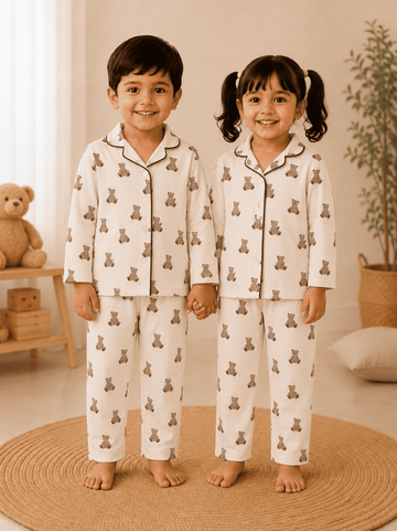 Premium Full Sleeve Night Suit - Teddy Bear