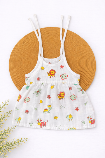 Muslin Knot Frock- Animals