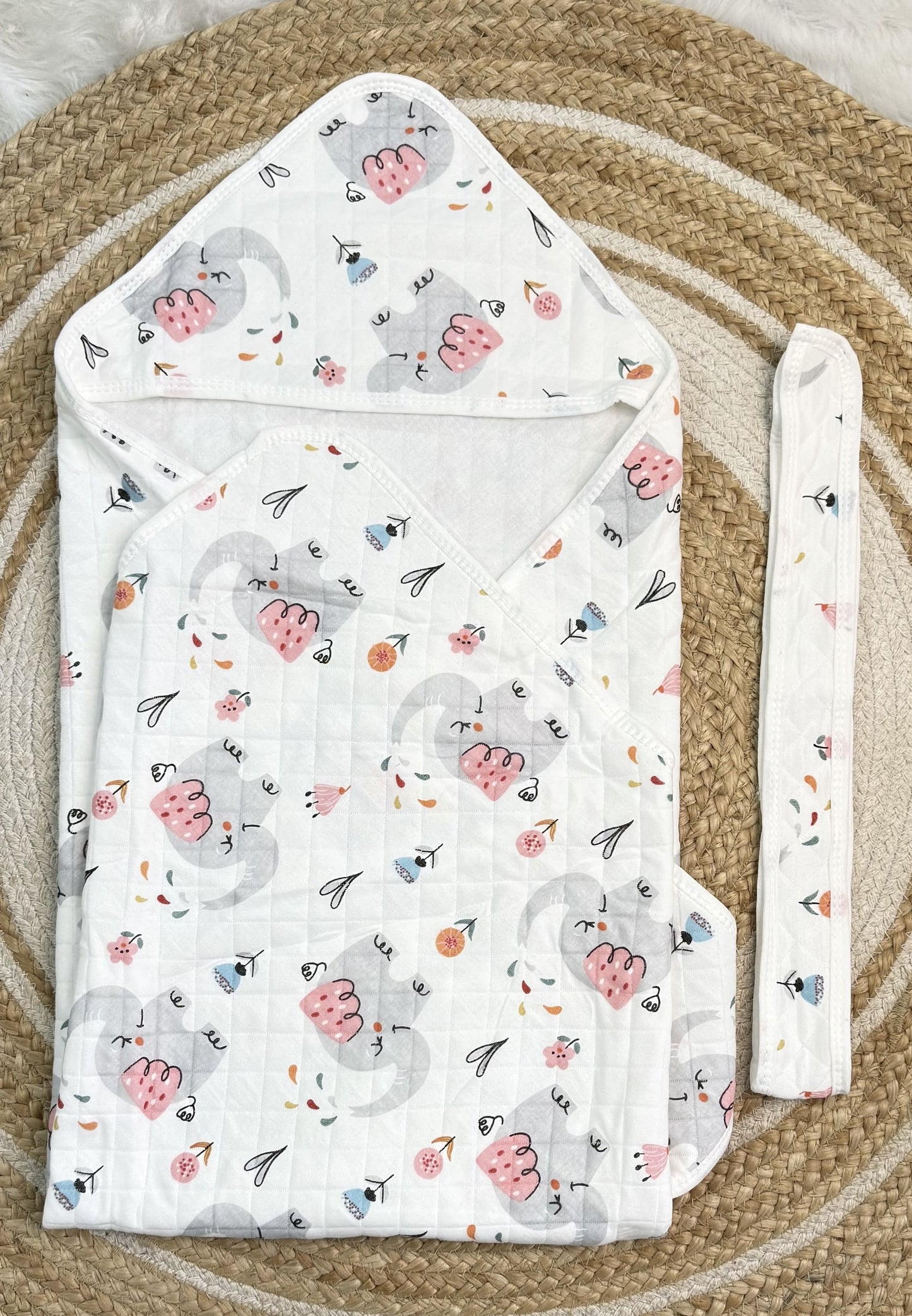 4-Layer Hooded Towel - Elephant