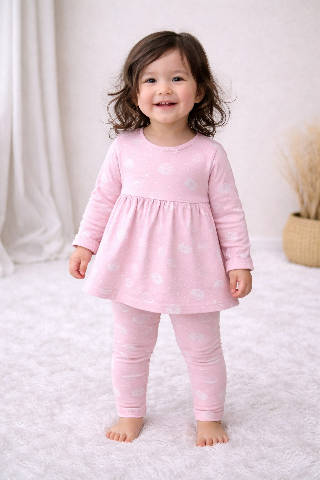 Frock with Legging Co-ord Set Infant - Pink Donuts