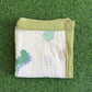 Muslin Receiving Blanket - Green Border with Dino 110*110 cm