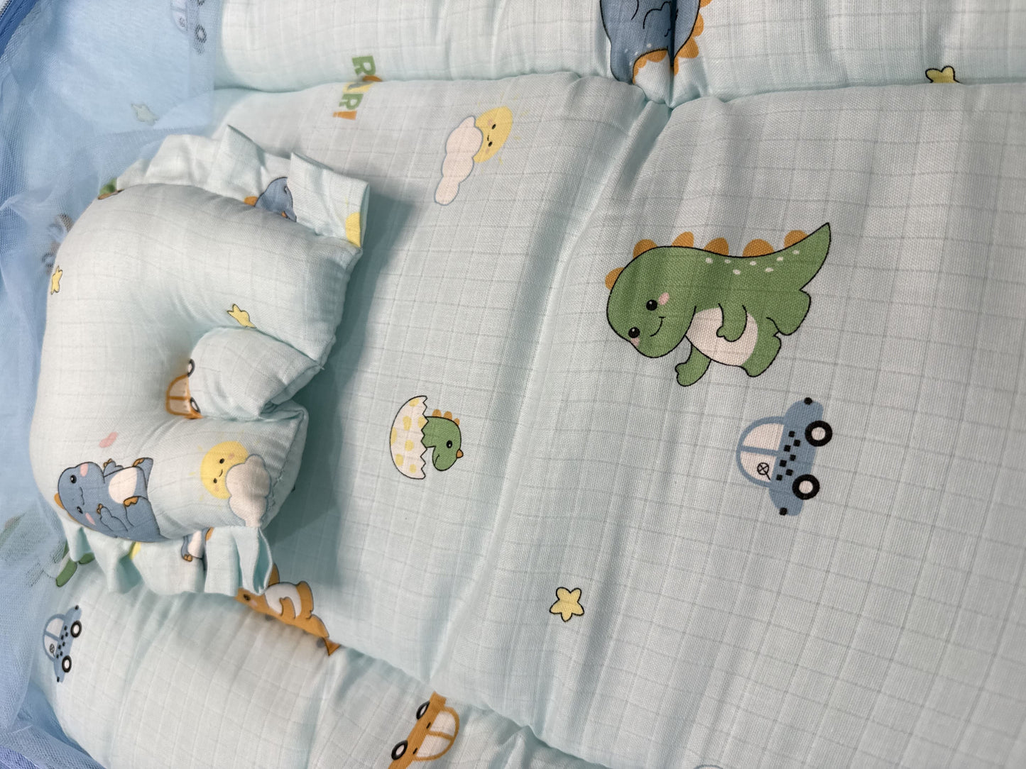 Premium Muslin Carry Bed + Net Bed Combo