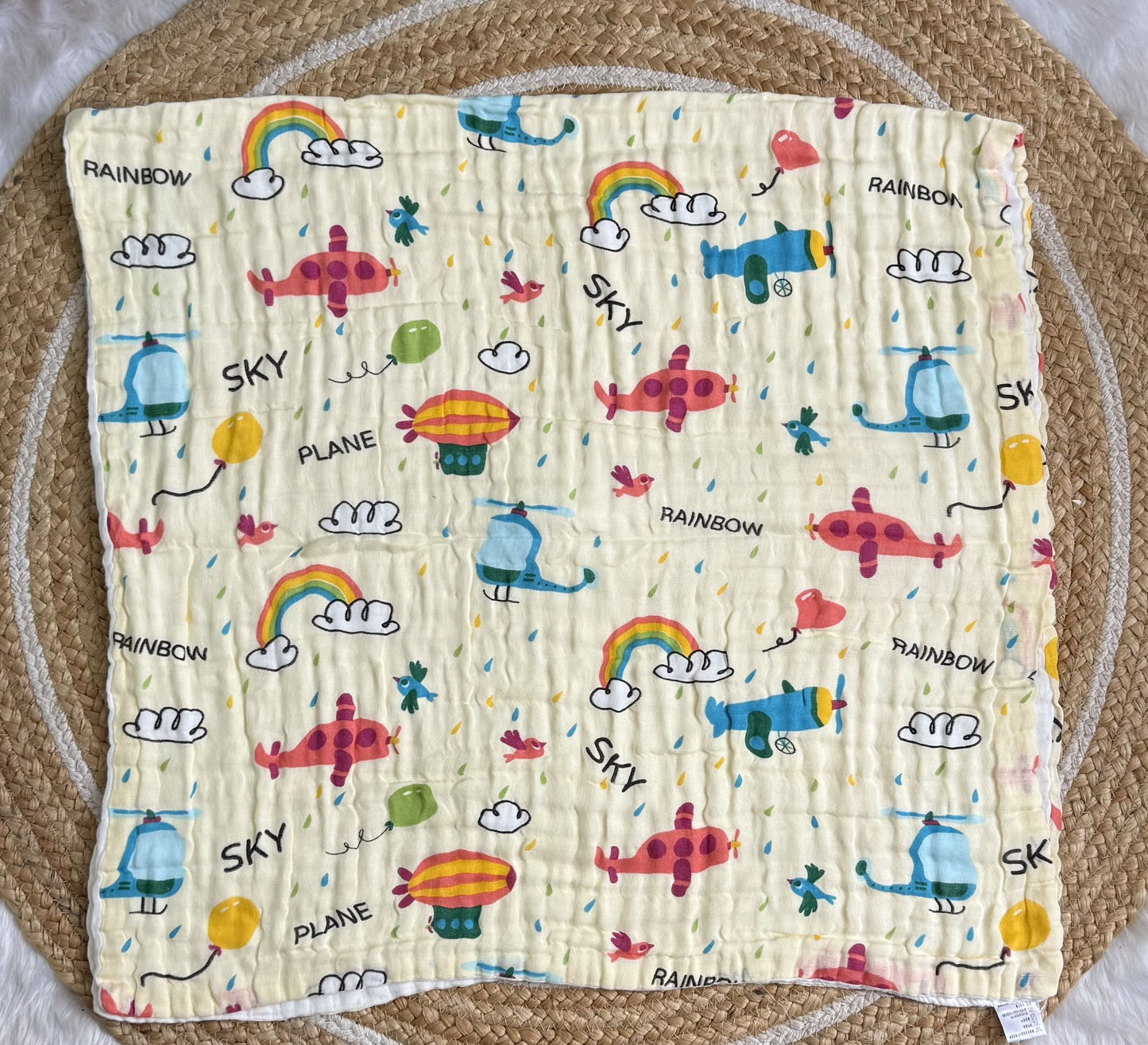 Muslin 6 Layer Bath Towel- Helicopter