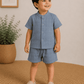 Premium Muslin Co-Ord Set - Blue