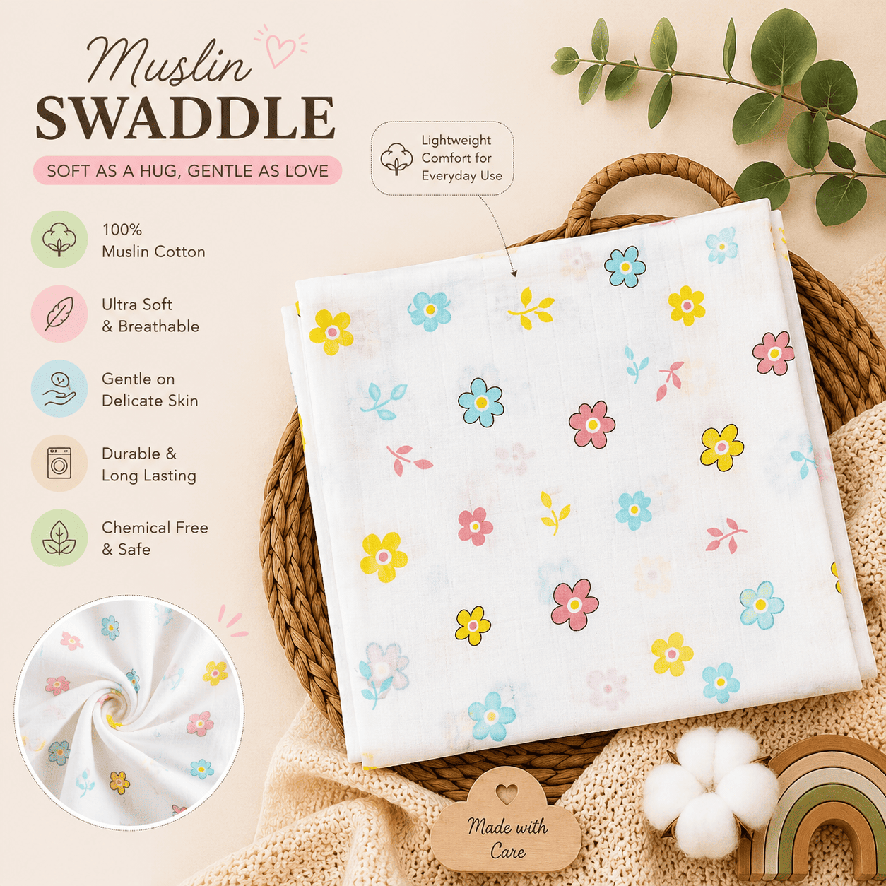 Muslin Swaddle - Flower