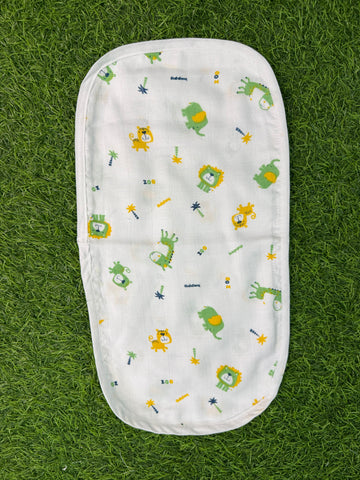 6 Layer Muslin Burp Cloth- Animals Print Green
