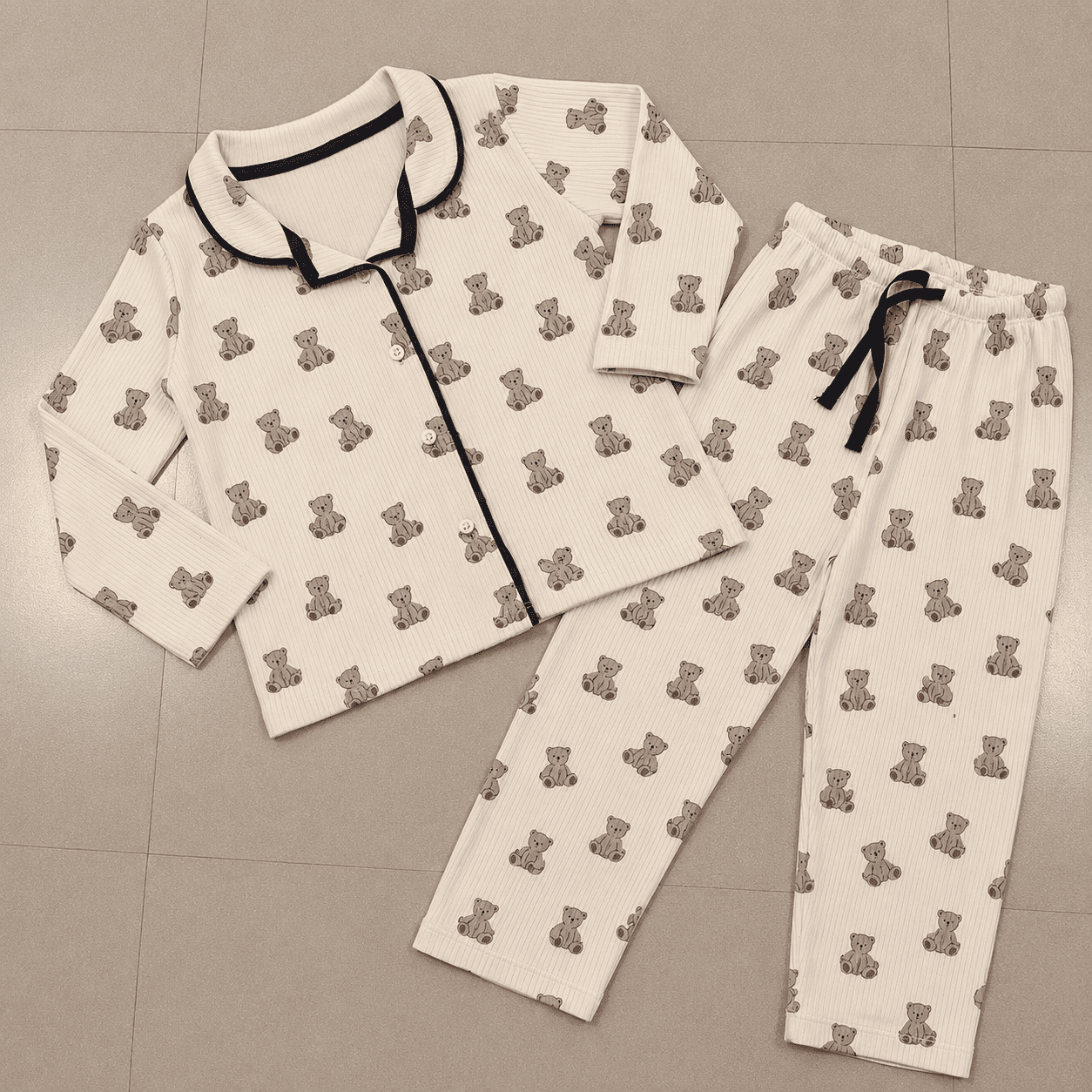 Premium Full Sleeve Night Suit - Teddy Bear