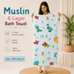 Muslin 6 Layer Bath Towel- Dinosaur