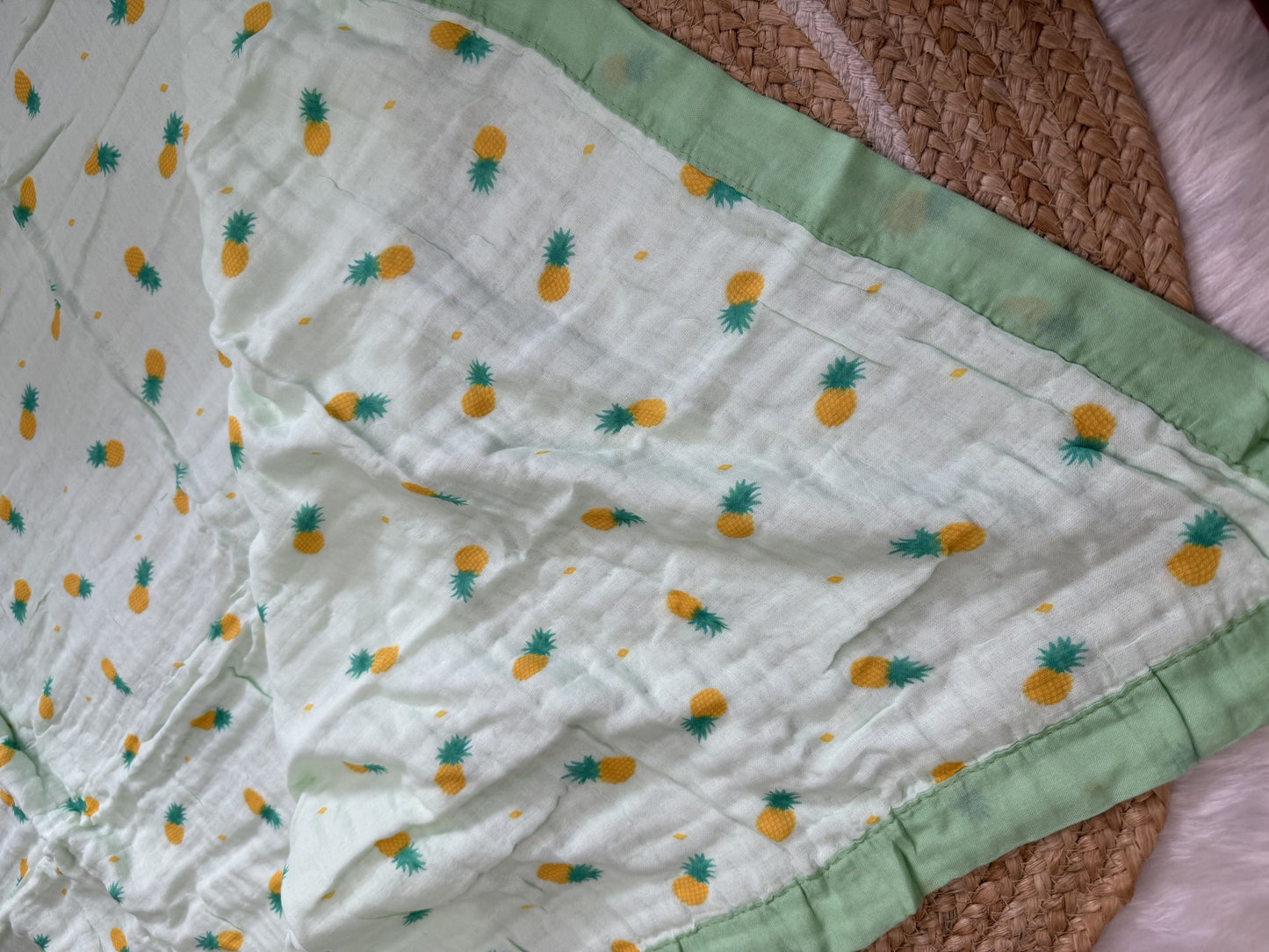 Muslin Receiving Blanket -     Pineapple Paradise