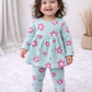Frock with Legging Co-ord Set Infant - Blue Pink Flower