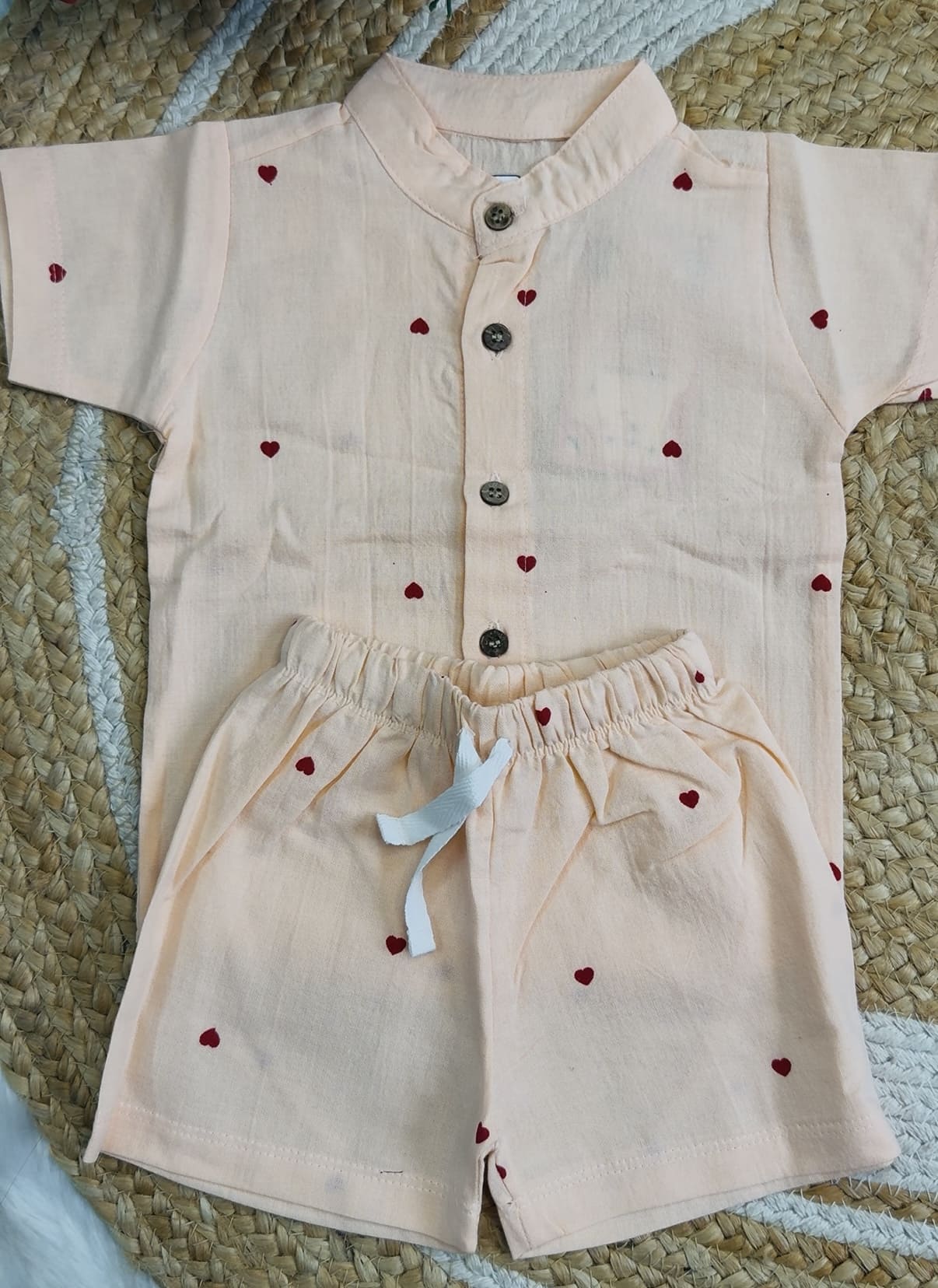 Premium Muslin Co-Ord Set for Boys - light orange