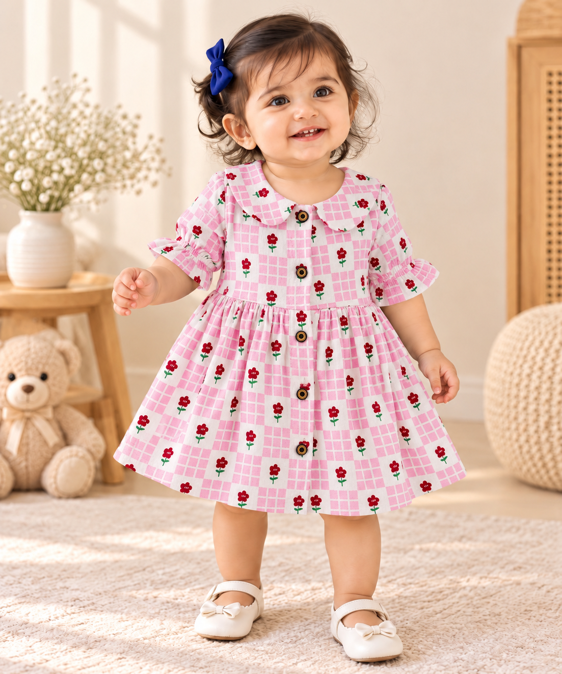 Muslin Frock with Front Buttons - Buy 3 for 999₹