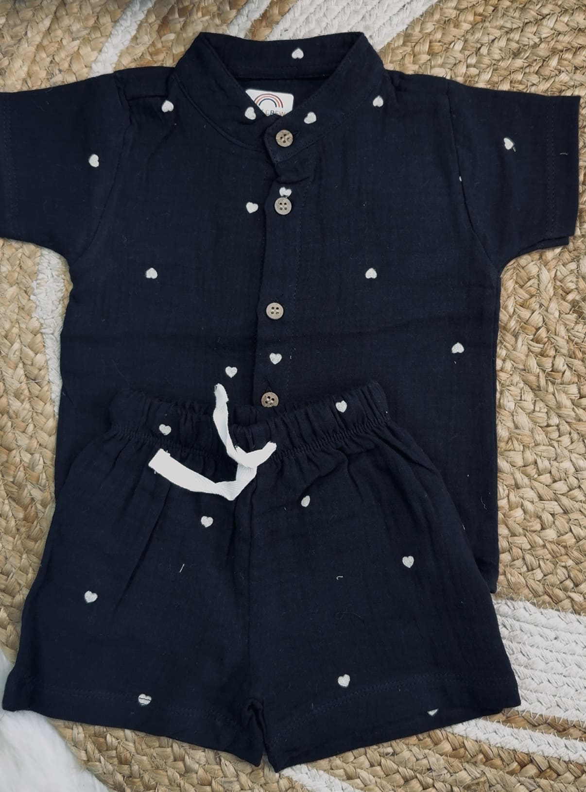 Premium Muslin Co-Ord Set for Boys - Black Colour