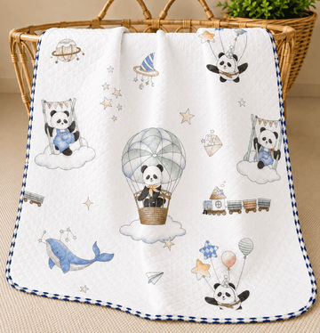 4 Layer Receiving Blanket - Sky Explorer Panda