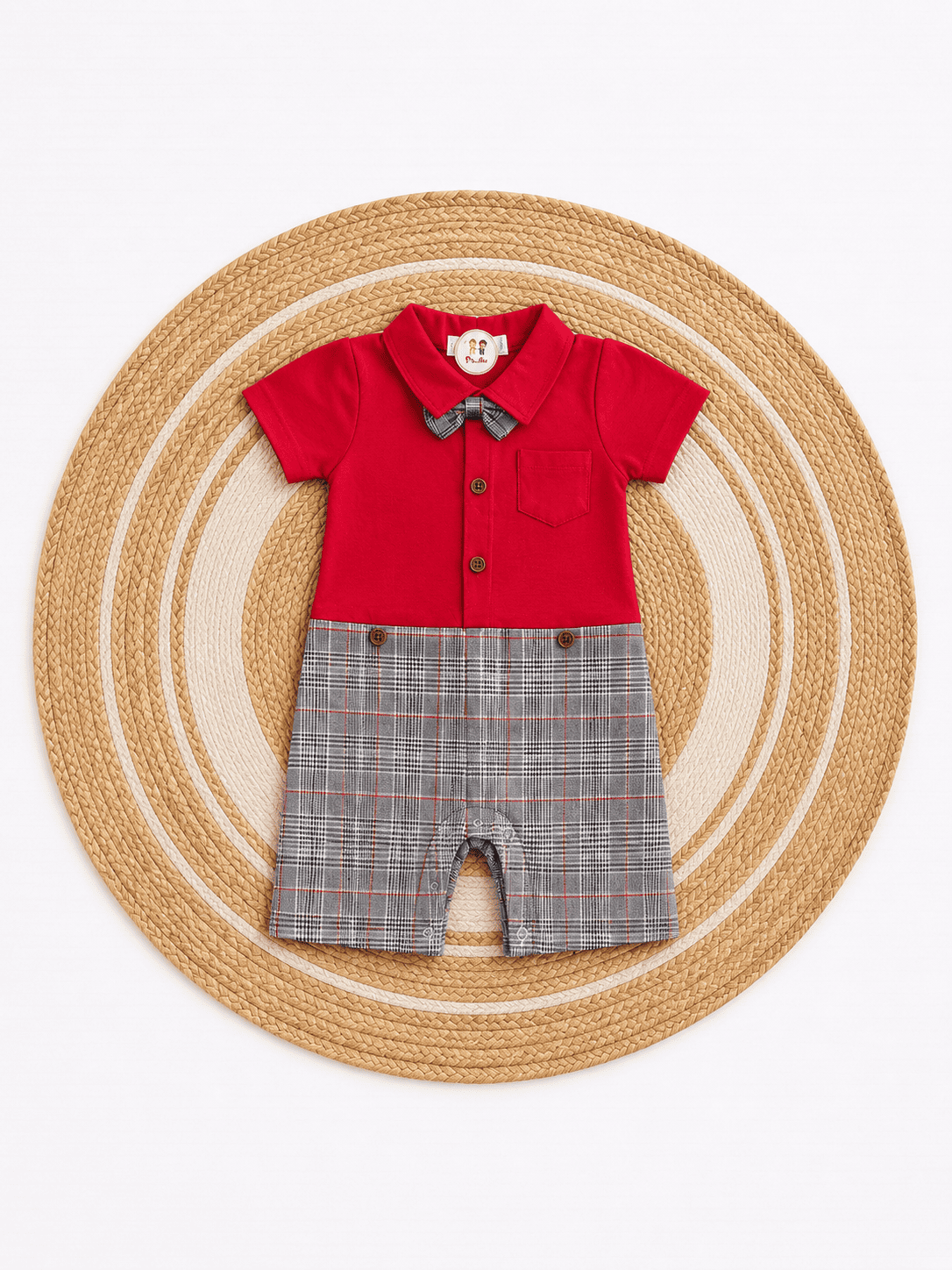 Fancy Baby Boy Romper (Pink)