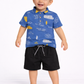 Boys Chinese Collar T-Shirt & Trouser Set