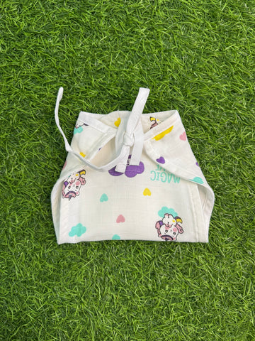 Muslin 6 layer Nappy- Baby Unicorn