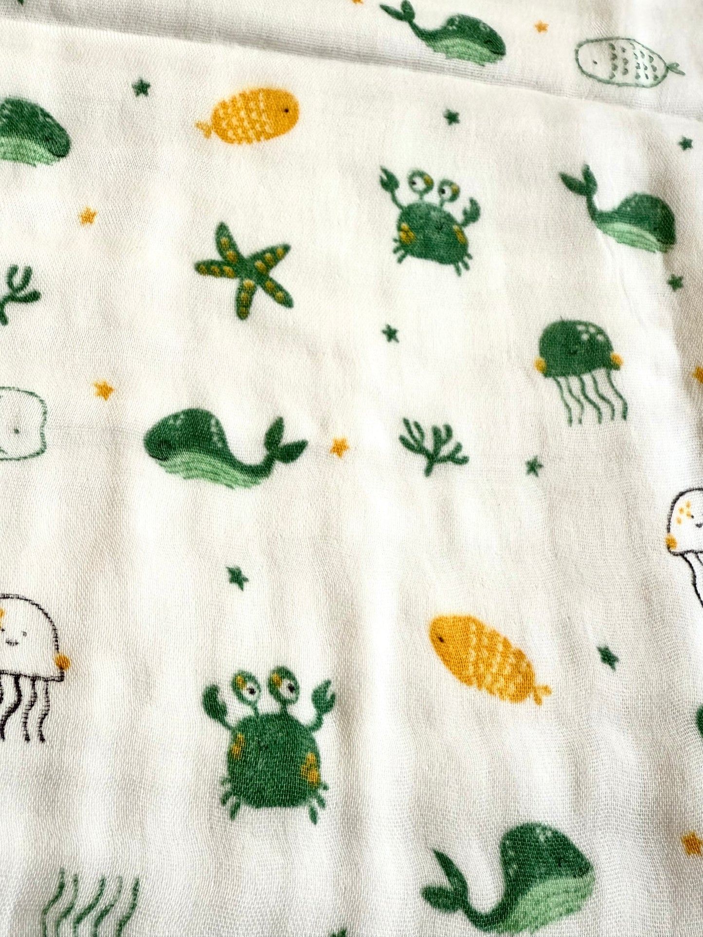 Muslin 6 Layer Bath Towel- Sea Animals