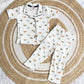 Half Sleeve Kids Night Suit - White Dinosaur