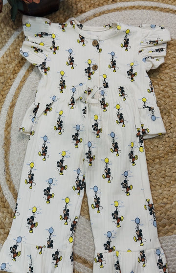 Peplum Top with Pant Set - Micky Mouse