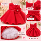 Premium Scuba Frock with Flair - Red (Baby)