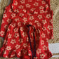 Sleeveless Frill Shorts Set - Red Flower