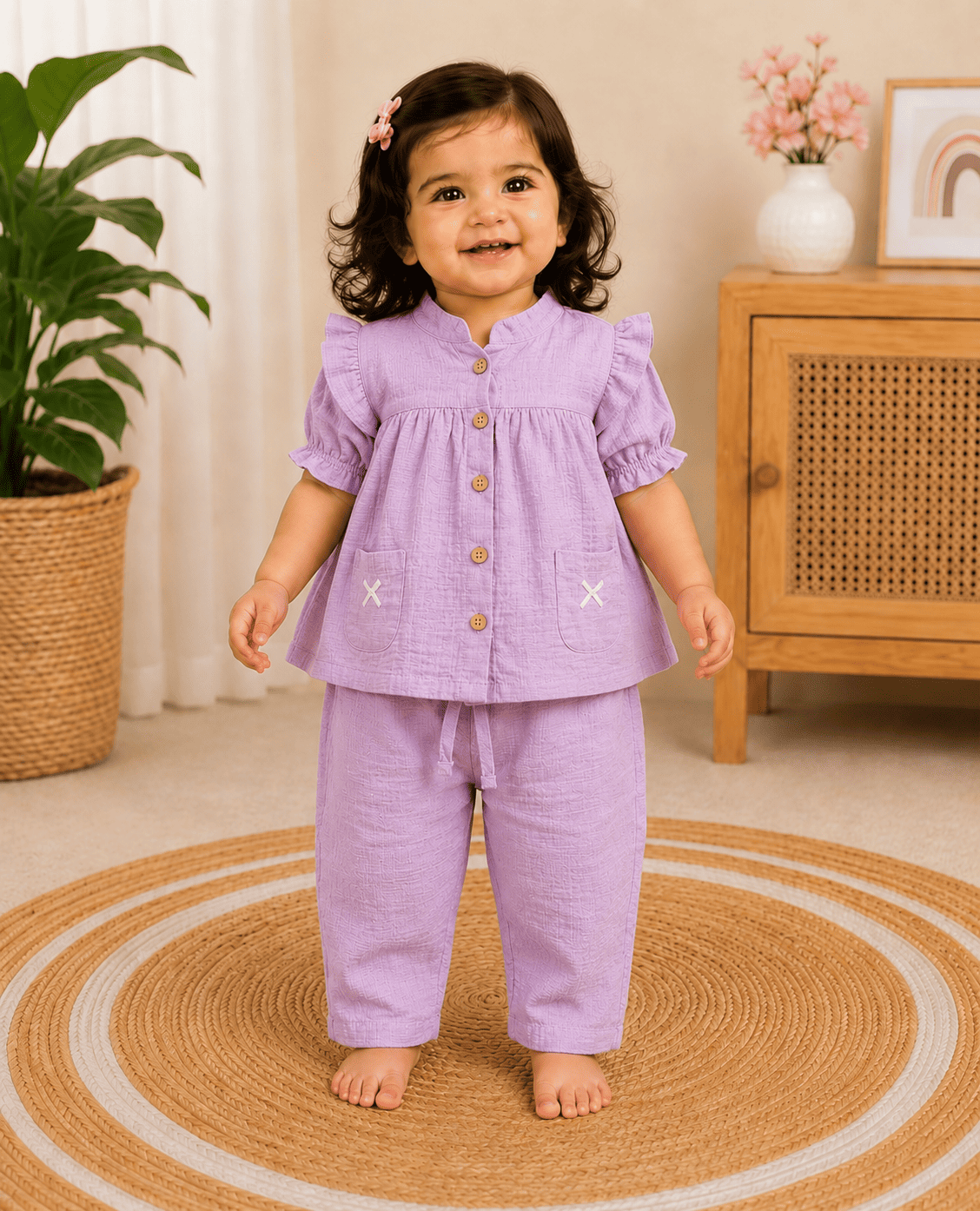 Muslin Frock with Pant Set