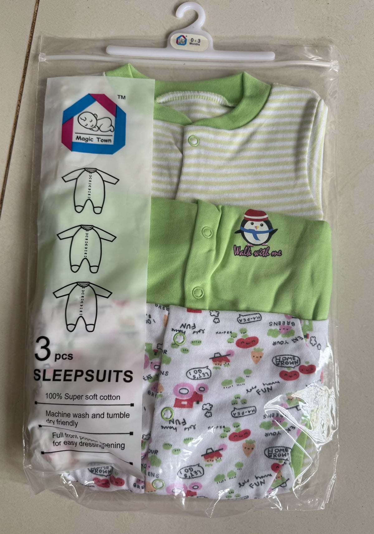 3 Piece Romper Set Soft Cotton