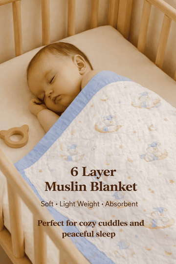 Muslin Receiving Blanket - Blue Border Space Theme