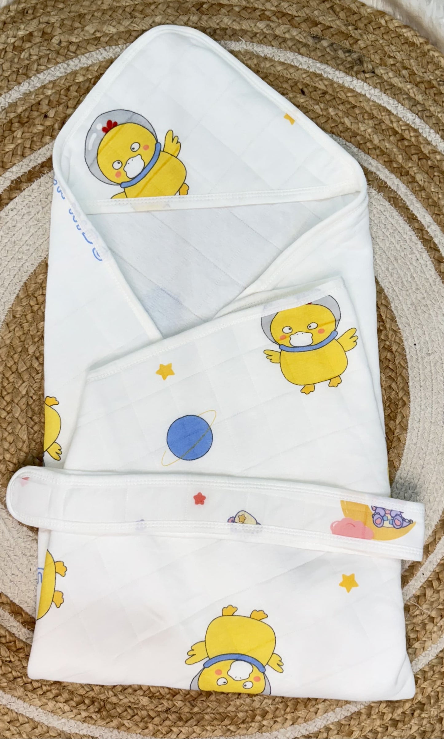 4-Layer Hooded Towel - Space Duck Print