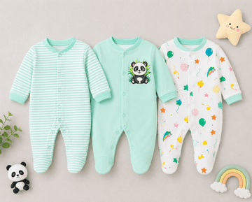 3 Piece Romper Set Soft Cotton - Green