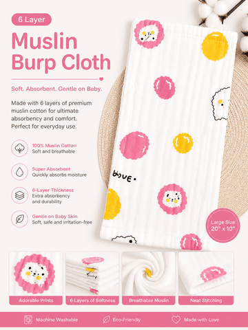 6 Layer Muslin Burp Cloth