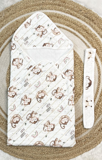 4-Layer Hooded Towel - Monkey