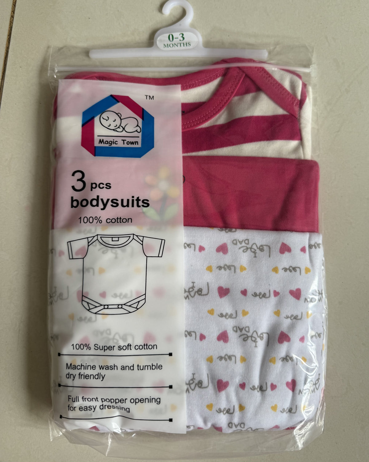 3 Piece Onesies Set Soft Cotton