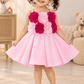 Premium Scuba Frock with Flair - Pink