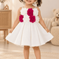 Premium Scuba Frock with Flair - White